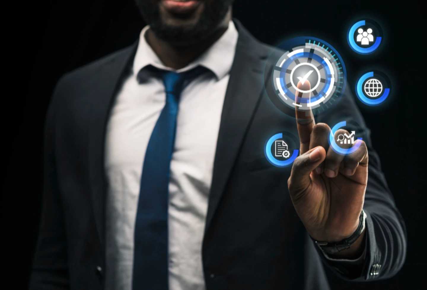 Person looking at Power Automate workflow diagram